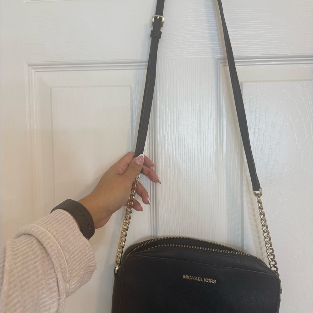 Michael Kors Black Crossbody Bag with Gold Chain